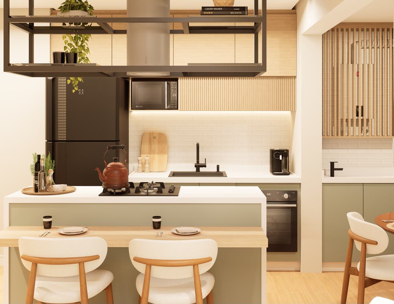 Cozinha com os acabamentos especificados pela FIVEARQ