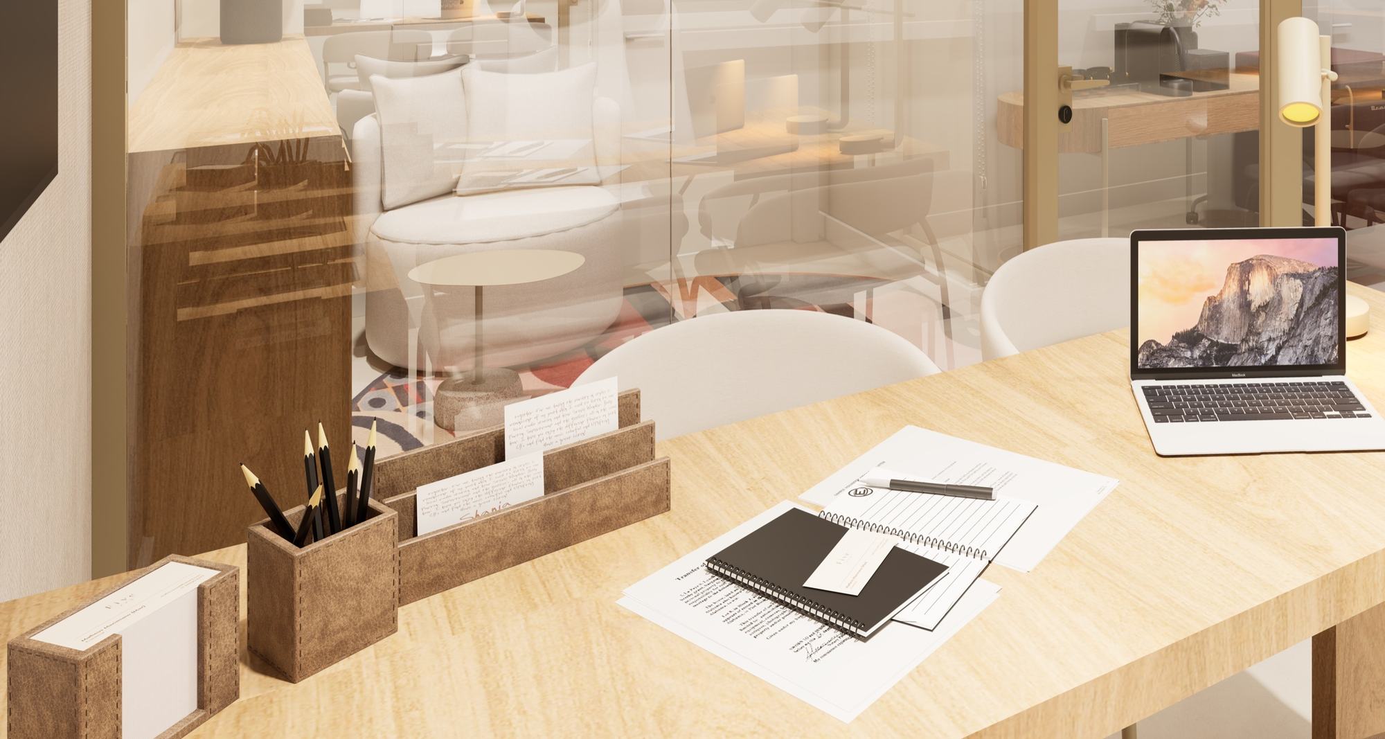 Bancada de trabalho do escritório da FIVEARQ
