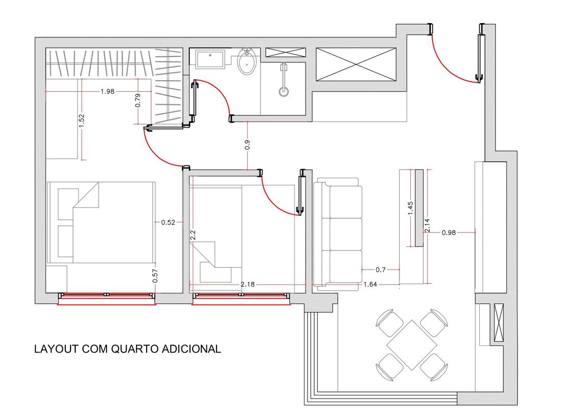Opção A &middot; com quarto adicional